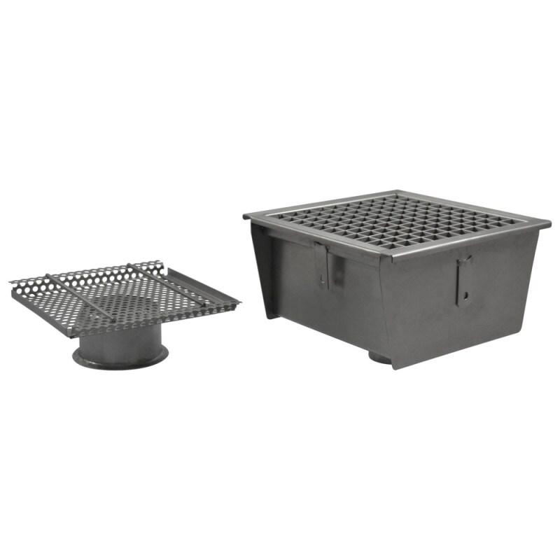 Caniveau avec caillebotis, sortie verticale ø 50 mm et filtre, 300x300x110 mm - VIRTUS - 0615402222358_0