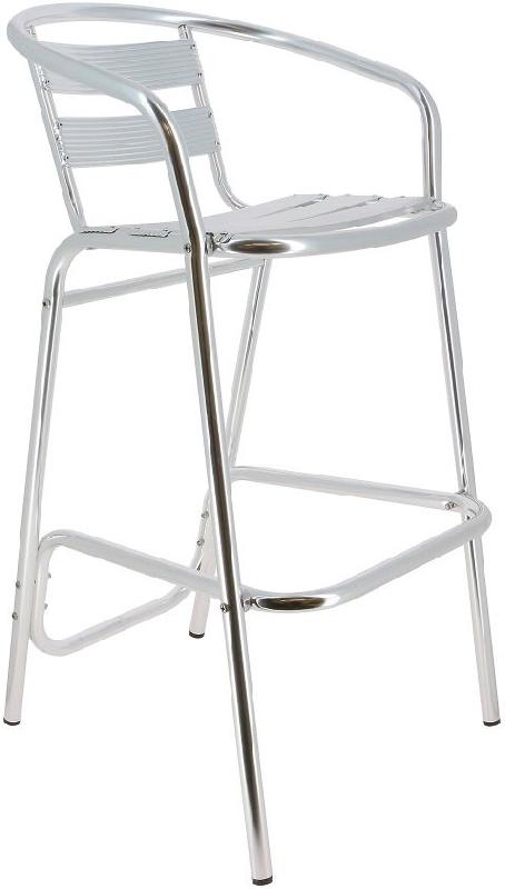 Chaise haute de restaurant Bruxelles en tube aluminium anodisé Valero_0