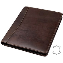 CONFÉRENCIER 'MONACO', A5, CUIR, MARRON FONCÉ