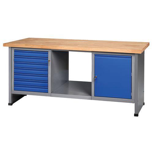 ÉTABLI 7 TIROIRS 1 PORTE MDL: 3 BLOCS LARGEUR: 184 CM