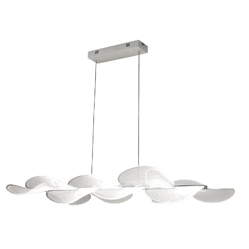 Fabas Luce Suspension Led Sylvie 40 W 5400 Lm 3000 K Blanc - Structure En Métal Et Méthacrylate, Dimmable Avec Coupure De Phase, Classe I - blanc 80_0