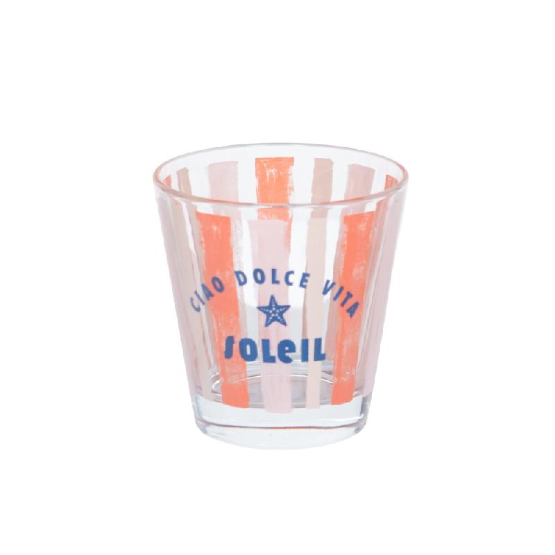 Gobelets Beach club rouge 25 cl x6 -  Transparent Rond Verre Table Passion 8x8 cm - transparent verre 3106233715722_0