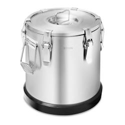 Helloshop26 - Conteneur isotherme inox alimentaire professionnel traiteur chaud froid (15 litres, double paroi isolée, couvercle 14_0004274 - 3000195_0