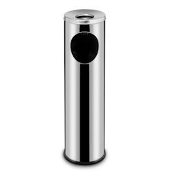 Hendi Cendrier avec poubelle modèle sur pied 15 litres Ø200mm en inox - 691380_0
