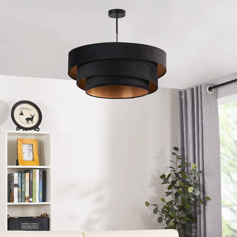 LINDBY JUSARI PLAFONNIER EN TEXTILE, NOIR