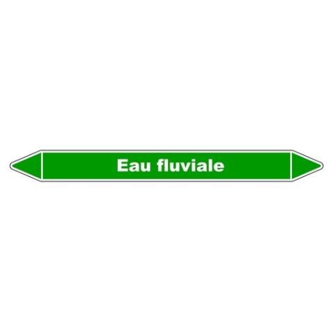 LOT DE 3 - MARQUEUR TUYAUTERIE - EAU FLUVIALE - VINYLE LAMINÉ - NFX 08-105 250 X 26 MM
