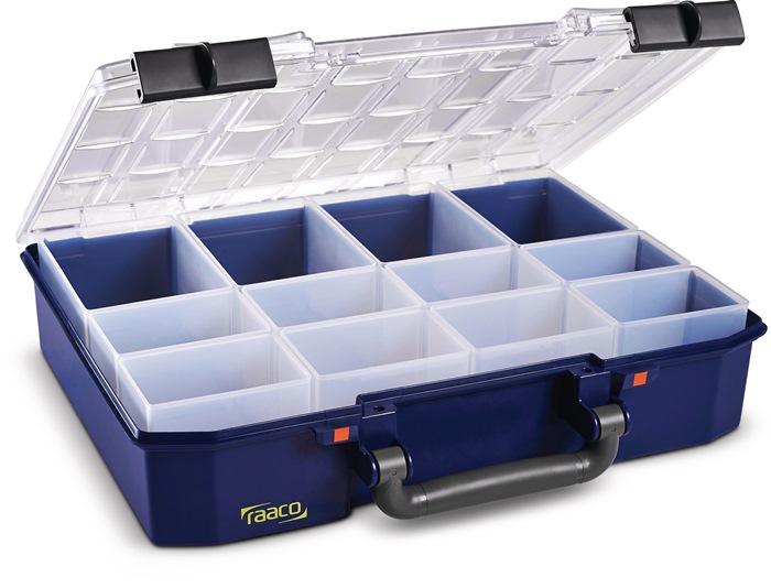 Mallette de rangement CarryLite 80 4x8 - 12L - 337x278x80 mm - 12 compartiments bleue - RAACO_0