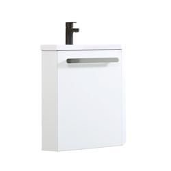 MOB-IN Meuble lave-mains SKINO blanc + robinet noir - 3760232700983_0