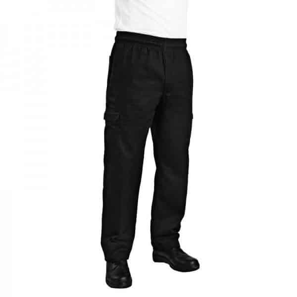 Pantalon de cuisine mixte cargo noir (Taille: S (76- 81cm))_0