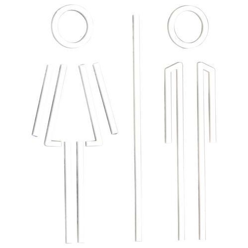 PICTOGRAMME FEMME + HOMME - BLANC
