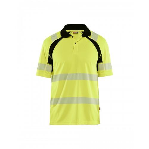 POLO DE TRAVAIL HAUTE VISIBILITÉ ANTI-UV 3595 - JAUNE FLUO ET NOIR - 4XL BLAKLADER