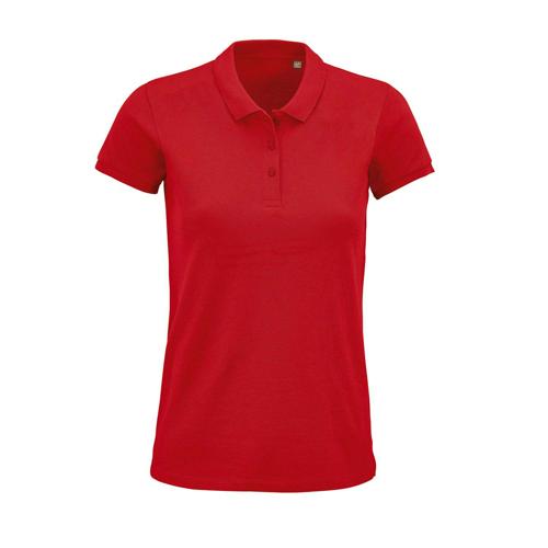 POLO PERSONNALISABLE FEMME COTON ORGANIQUE BIO ROUGE