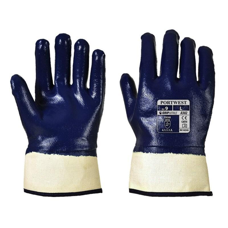 Portwest - Gants de protection tout enduit en nitrile manchette (Pack de 12) #00007f Taille 8 - 5036108331994_0