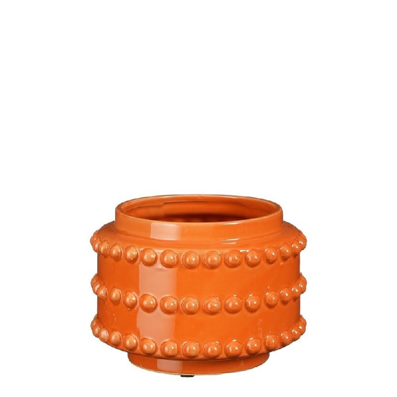 Pot rond Bubble orange Ø17 x H 13 cm_0