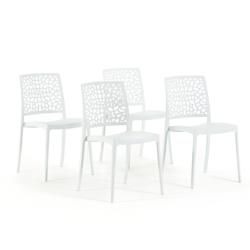 RATTATAN Set 4 Chaises Empilables en Polypropylène avec fibre de verre pour Jardin ou intérieur, hydrofuges et résistantes, design moderne - ALINA_0