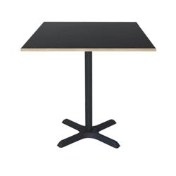 Restootab - Table 70x70cm - modèle Dina noir chants bois - noir fonte 3760371510924_0