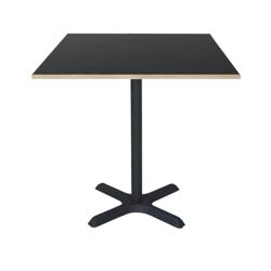 Restootab - Table 70x70cm - modèle Dina noir chants bois - noir TB-DIN-7070S-NOIR-BOI_0