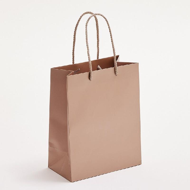 Sac luxe métallisé cuivre poignées cordelières 18x10x23cm - par 12_0