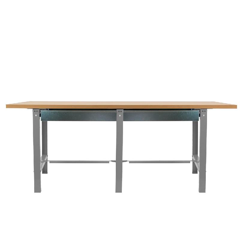 SimonRack Table de travail d’atelier, 2100x750 mm, 2 tiroirs, plateau MDF 35 mm, Charge 600 kg, Gris - BT-6 - gris métal 8425437126796_0