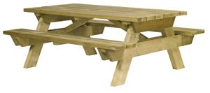 Table de pique-nique Monflanquin - en pin du Nord FSC - version standard ou PMR - à poser ou à sceller_0