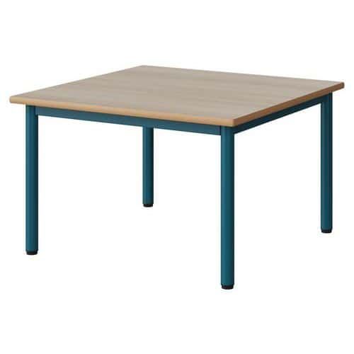 TABLE MALIBU 80X80CM T1 4P STRA ALAISÉ ACACIA/BLEU 5025