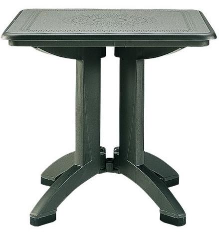 Table pliante Victoria 800 x 800 mm - Grosfillex - utilisation intérieure et extérieure - coloris Anthracite décor tôle_0