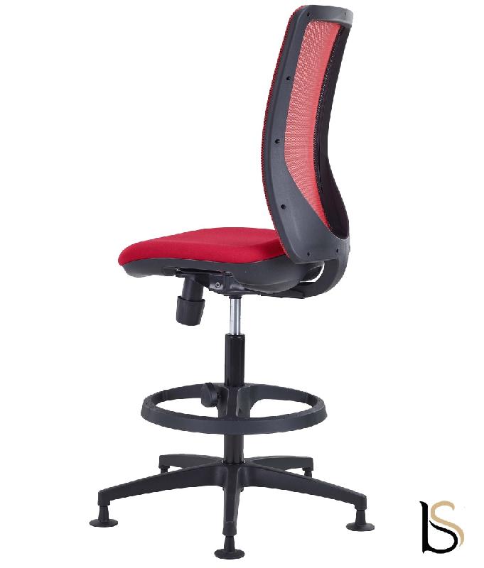 Tabouret avec dossier résille ELLY - Non, Rouge_0