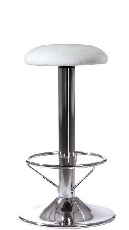 Tabouret de bar Garda Fungo - assise rembourrée en simili-cuir - piétement inox chromé_0