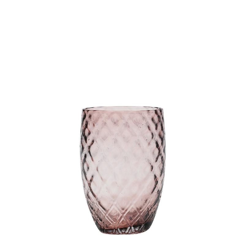 Zafferano Lot De 6 Verres Tumbler Losanghe En Verre Soufflé À La Bouche Couleur Améthyste, Fabrication Artisanale Avec Élégant Motif À Losanges_0