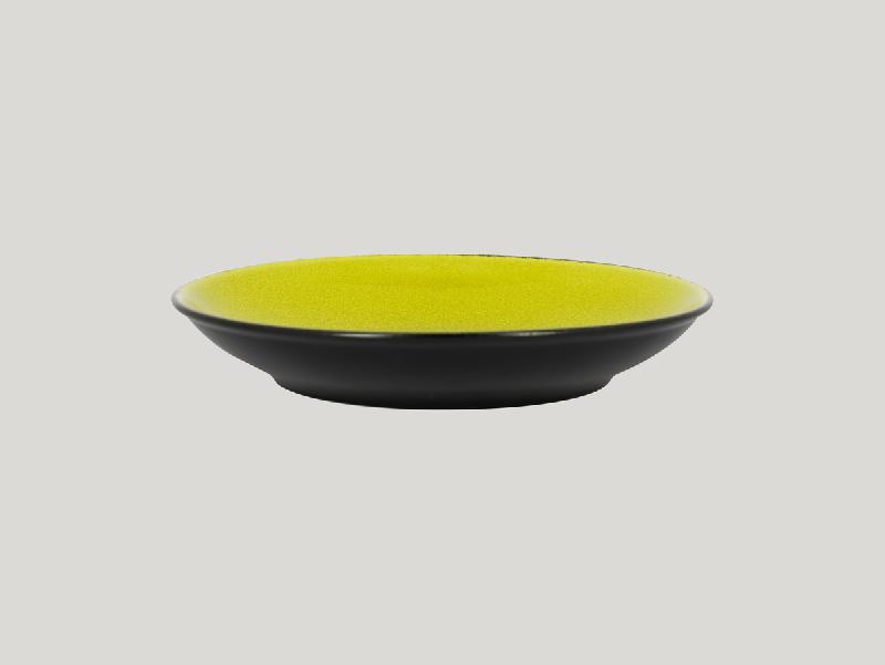 ASSIETTE COUPE CREUSE ROND VERT PORCELAINE Ø 28 CM FIRE RAK