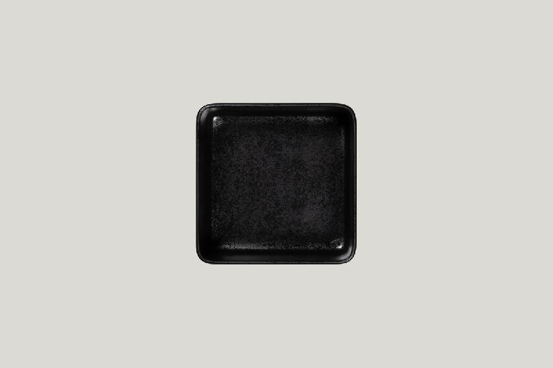 ASSIETTE CREUSE CARRÉ NOIR PORCELAINE 16X16 CM FRACTAL RAK