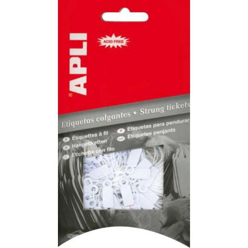 APLI-AGIPA 41370 Étiquette fil 15 x 24 mm blanc 200 pièces, Länge: 50 mm - 8410782070092_0
