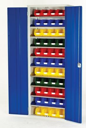 Armoire à bacs - réf 16916004.11v - 44 bacs n°3 - 10 tablettes - 750x350x2000 mm_0