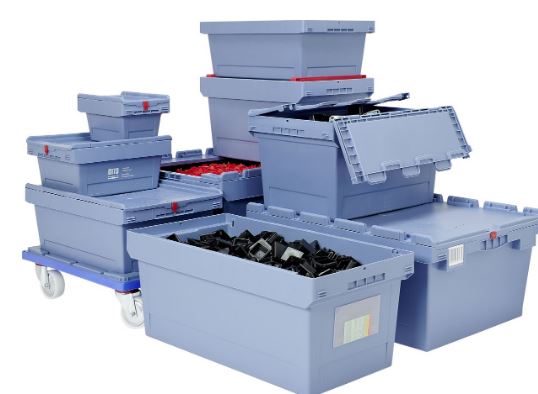 Bac de distribution multifonction 3 en 1 - transport, stockage et préparation de commandes - coloris bleu gris - avec ou sans barre de gerbage_0