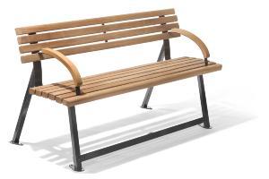 Banc public Dijon spécial senior - acier galvanisé RAL 7016 et bois exotique FSC_0