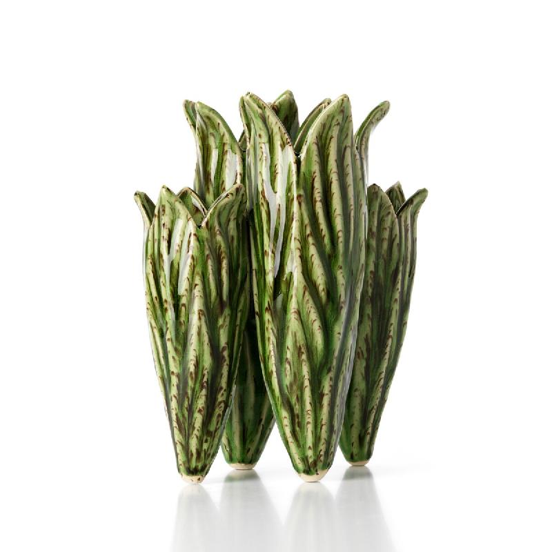 Bazar Bizar Vase en grès cérame 16.5x16.5x26 cm vert forêt - CNWE001FGr_0