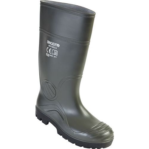 BOTTE DE SÉCURITÉ VERT EN PLASTIQUE POINTURE 41