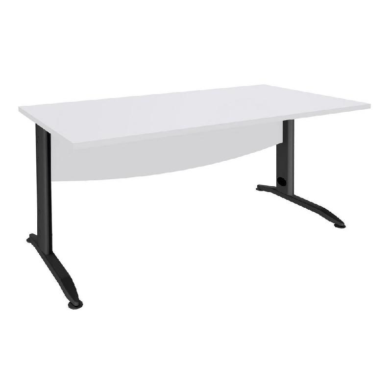 BUREAU DROIT ACTIVITY METAL - L. 160 X P. 80 CM - PLATEAU BLANC - PIEDS L ANTHRACITE