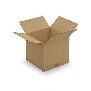 CAISSE CARTON BRUNE DOUBLE CANNELURE RAJA 38X38X35 CM