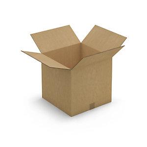 CAISSE CARTON BRUNE DOUBLE CANNELURE RENFORCÉE RAJA 38,5X38,5X37 CM