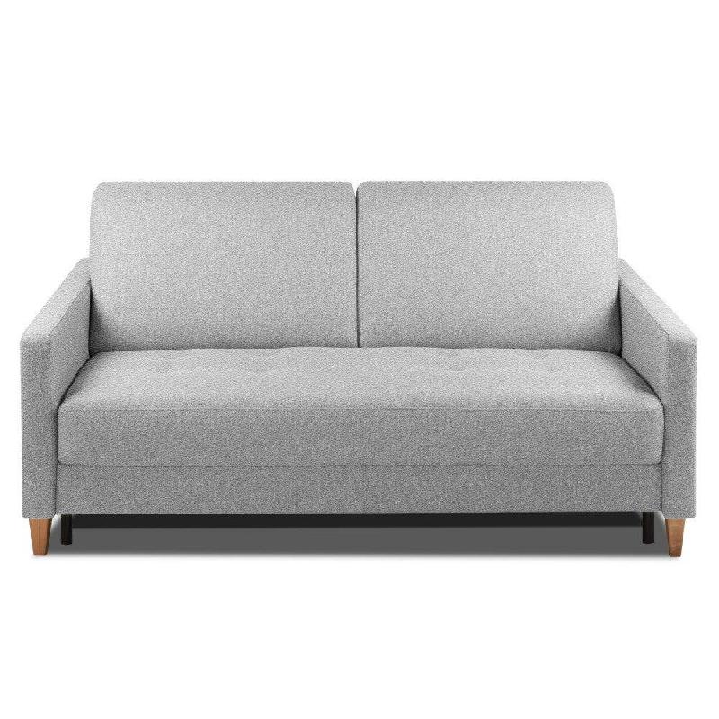 Canapé convertible OGGETTO - Matelas 16 cm - Système express - Sommier à lattes 140 cm - Polyuréthane gris clair - RENATONISI_0