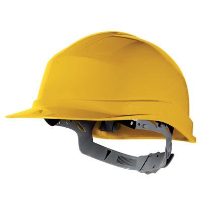 Casque de chantier avec serrage à glissière Delta Plus, jaune_0