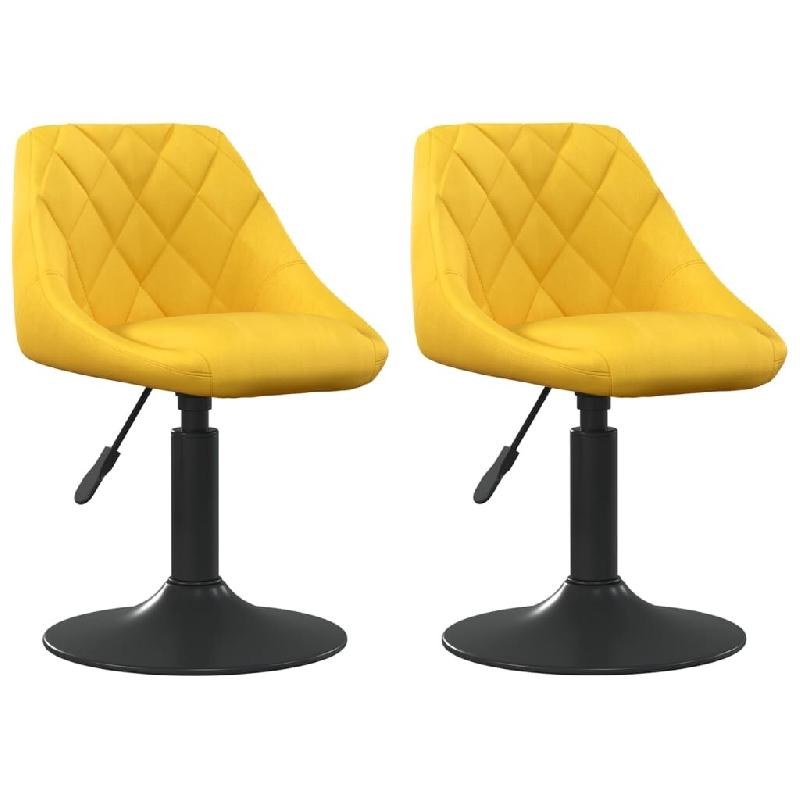 Chaises à manger pivotantes lot de 2 jaune moutarde velours Modèle Fantaisie Design - 335334_0