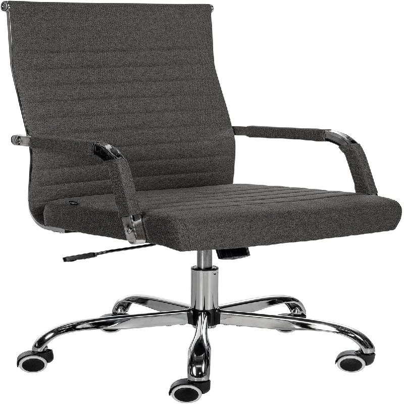 CLP Chaise de bureau Amadora avec hauteur rÃ©glable et Pied en mÃ©tal Tissu HBT: 98x51x63 cm Gris foncÃ© Tissu - gris textile 317313_0