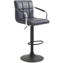 CLP Tabouret de bar Lucy V2  en similicuir avec Piètement en Métal Noir /Noir - noir polyester 315654_0