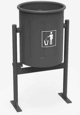 Poubelle publique Vida XXI PA679 - Corbeille basculante en acier avec traitement Ferrus anticorrosion_0