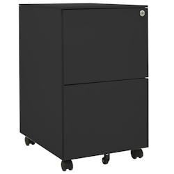 Décoshop26 - Caissons à tiroirs meuble de bureau sur roulettes 2 tiroirs 39 x 45 x 67 cm acier anthracite DEC024559 - 3000254772576_0