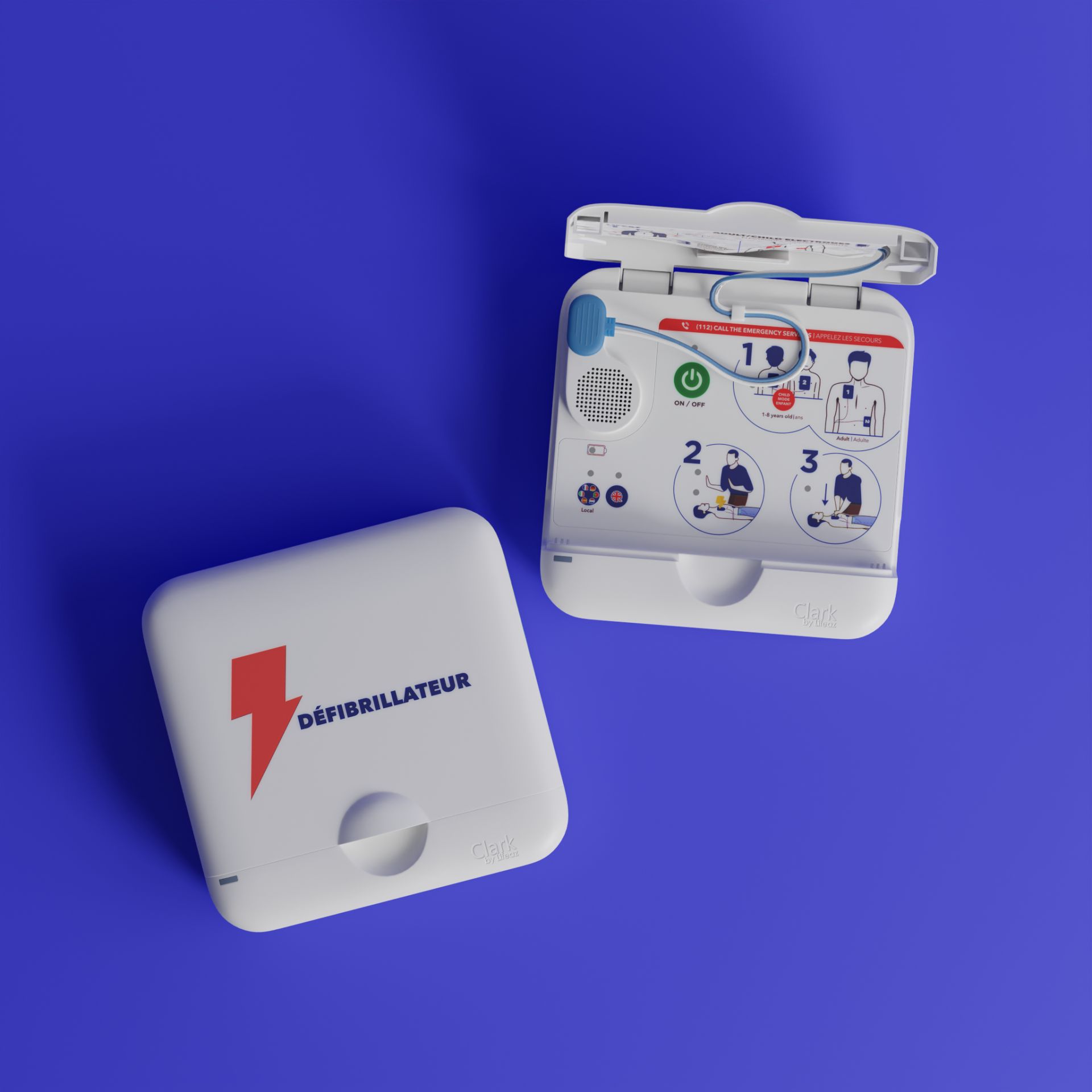 Défibrillateur cardiaque entièrement automatique et connecté (dea) - pack maintenance disponible - Clark Lifeaz - Fabriqué en France - Maintenance automatisée_0