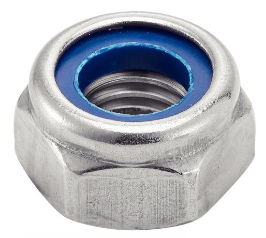 ÉCROU HEXAGONAL FREIN INDÉSSERRABLE AVEC BAGUE NYLON INOX A2 DIN 985 M16 BOÎTE DE 50 - ACTON - 6260216