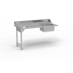 ERATOS Table De Prelavage Avec Bac 500X400X250 Aisi-304 18/10 - 1600X750X850 - Sans Etagere - Accroche A Gauche MPDS-160I - MPDS-160I_0